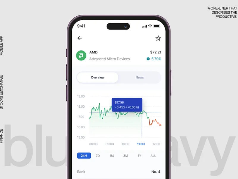 mobile mock of web app designed by Rvysion