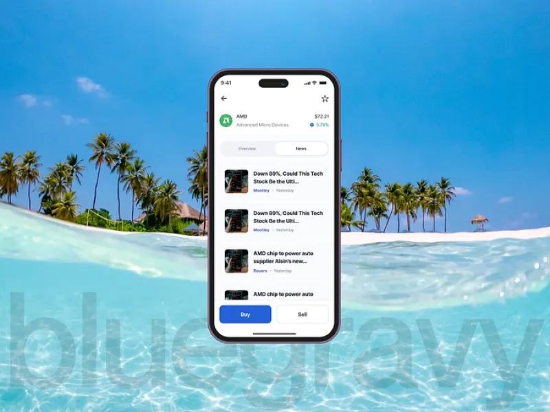 mobile mock of web app designed by Rvysion